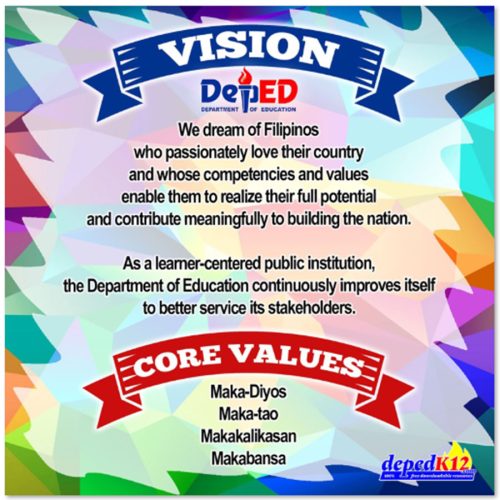 DepEd Mission, Vision and Core Values | Bangkulasi ES